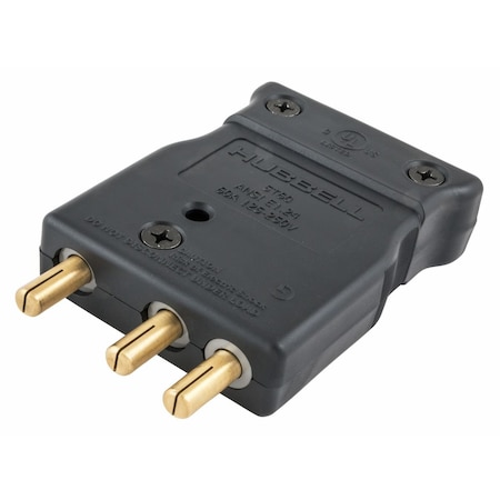Hubbell Wiring Device-Kellems Pin & Sleeve Receptacle, 60 A, 125V AC, Screw Terminals Wire Connection Type Black HBL60SPM